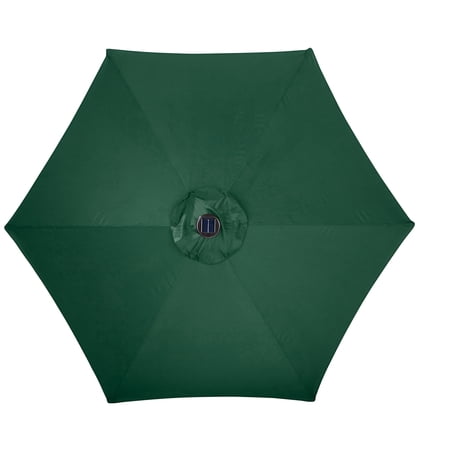 Living Accents 9 ft. Tiltable Hunter Green Solar Market Umbrella