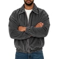 thumbnail image 6 of Men's Corduroy Jacket Full Zip Vintage Coat Casual Fall Windbreaker with Pockets Lightweight Classic Turn Down Collar Outerwear Retro Spring Winter Streetwear, 6 of 8