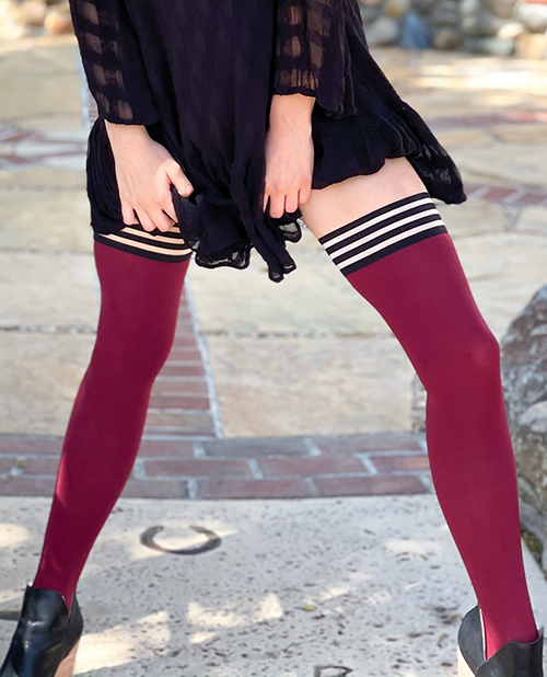 Kixies Heather Opaque Thigh High 