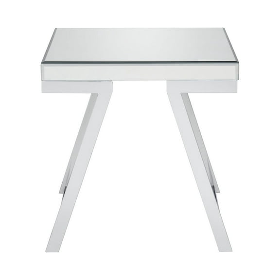 Alfresco Mirrored Glass and Chrome Metal Square End Table