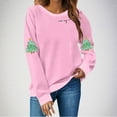 thumbnail image 2 of Lorytime Christmas Sweatshirts Women Santa Claus Print Fleece Shirt Crew Neck Long Sleeve Pullover Loose Tops, 2 of 5