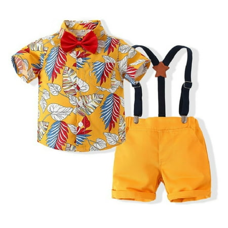 

Esho 2Pcs Kids Toddler Boys Short Sleeve Shirt Tops+ Shorts Baby Summer Beachwear Outfit Set 1-6T