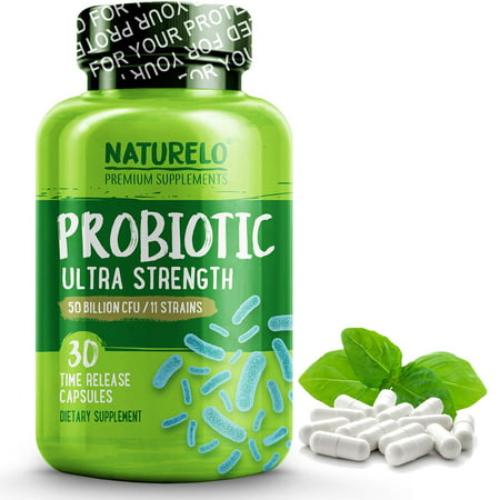 Probiotic Supplement - Ultra Strength Probiotics - 50 Billion CFU - 11 Strains - No Refrigeration Needed - 30