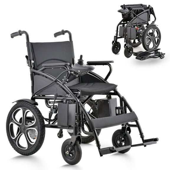 KL10- All Terrain Foldable Electric Wheelchairs for Adults - Supports up to 300lbs - Weight 70lbs_Black - Long Range - up to 12 miles