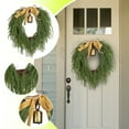 thumbnail image 7 of Christmas Wreath for Front Door,Norfolk Pine Wreaths, Real Touch Greenery Plain Winter Wreath with Burlap Bow, Christmas Decorations Outdoor Indoor,Holiday Farmhouse Wreaths for Indoor Decor, 7 of 7