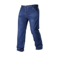 thumbnail image 2 of Blekii Stretch Denim Casual Pants Winter, Mens Fleece Lined Straight Leg Jeans Comfortable Warm Trousers, Winter Wear, Casual Outing, Travel, Weekend, Seasonal Fashion, Daily Use, Street Style,, 2 of 8