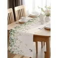 thumbnail image 2 of Green Botanical Leaves Butterfly Table Runner-36 Inch Long Pastoral Vintage Linen Table Runners Linen Burlap Tablerunner for Kitchen Dining Room Holiday Party, 2 of 9