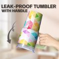 thumbnail image 5 of Insulated 20oz Geometric Textured Tumbler with Handle, Stainless Steel Double Wall Travel Coffee Mug Leak Proof Design, 5 of 5