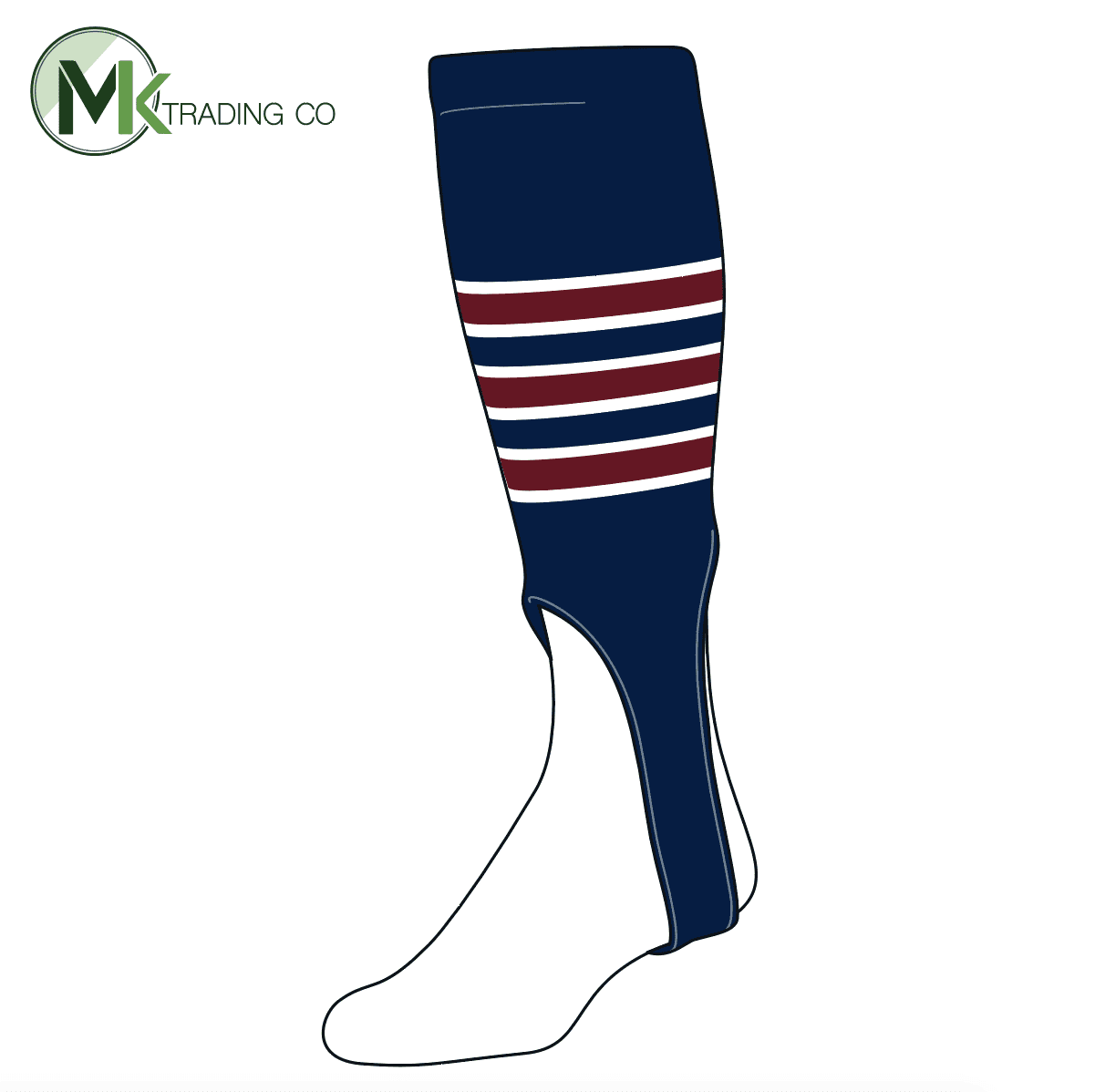 TCK Baseball Stirrups Large (300D, 7in) Navy, White, Cardinal