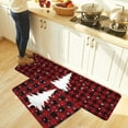 thumbnail image 5 of Kitchen Rug Mat Christmas Tree Buffalo Plaid Snowflake, Set of 2, Anti-Fatigue Non-Skid Washable Kitchen Runner Rugs, Winter Checkered Farmhosue Soft Rug for Kitchen, Floor, Front of Sink, Laundry, 5 of 6