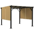 thumbnail image 1 of Outsunny 10' x 10' Retractable Pergola Canopy for Backyard, Garden, Brown, 1 of 10