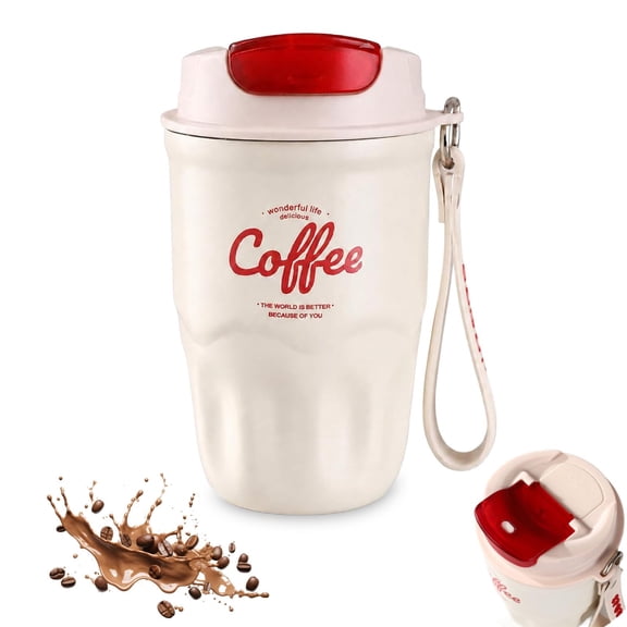 Coffee Vacuum Flask 12oz, 316 Stainless Steel Travel Mug with Lid & Temp Display, Insulated for Hot/Cold, Home Office Camping