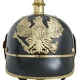thumbnail image 4 of 20" Black Metal Replica Imperial German Helmet with Black Wood Stand, by DecMode, 4 of 11