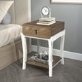 thumbnail image 5 of COSIEST Farmhouse 2-Tier Wood Square Brushed Nightstand Accent End Table with Drawer, 5 of 8