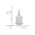 thumbnail image 2 of Auriga Fine Jewelry 925 Sterling Silver Cubic Zirconia Owl Pendant for Women (L- 15.5mm, W- 7mm), 2 of 6
