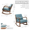 thumbnail image 2 of Porthos Home  Ima Accent Rocking Chair, Fabric Upholstery, Rubberwood Legs Turquoise, 2 of 5