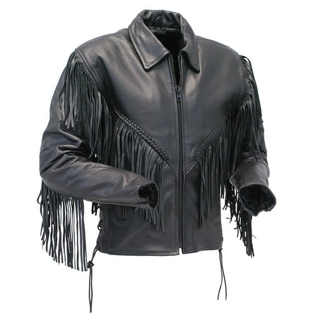 V Fringed Leather Motorcycle Jacket for Women #L452ZFB - Walmart.com