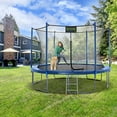 thumbnail image 3 of 7.5 Foot Outdoor Heights Trampoline for Kids and Adults, Outdoor or Indoor | with Upgraded Safety Net Enclosure and Vinyl Pad | Good times and Great Fun Included - Aquamarine, 3 of 8