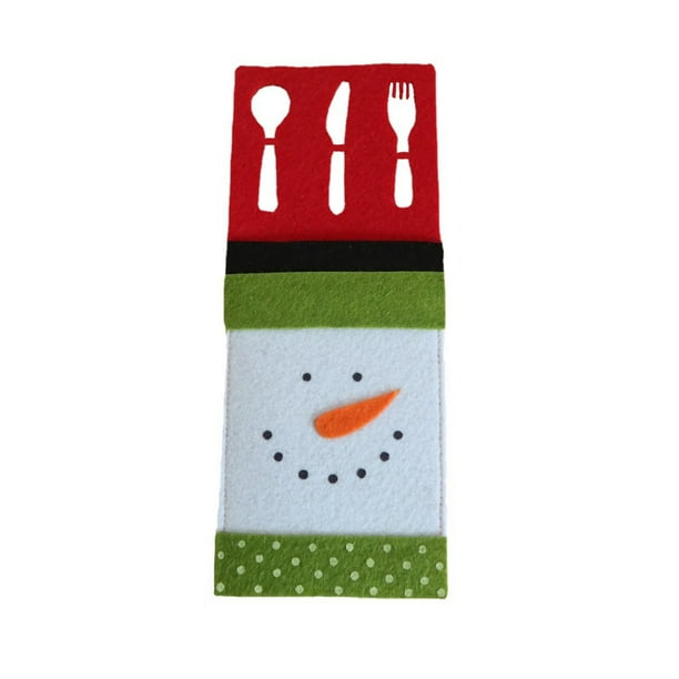 Ounissouiy Paquete de 4 soportes para vajilla de Navidad, bolso para el hogar, Hotel, Festival, tenedor, cubiertos, regalos de Navidad, organizador Kits de decoración para fiestas Ounissouiy HA068287-00B