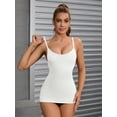 thumbnail image 4 of DARING DIVA Women's Slim Adjustable Straps Tummy Control Shapewear Camisoles White M, 4 of 6