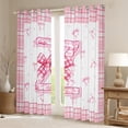 thumbnail image 2 of Feelyou Girly Monogrammed Z Blackout Curtains Set of 2 (52x84 Each), Cartoon Pink Bownknot Ribbon Window Curtains, Princess Buffalo Plaid Curtains and Drapes, Curtains and Drapes Room Decor, 2 of 6