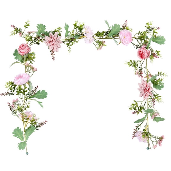 Peony For Home Faux Floral Vine With Lifelike Petals Creative Easter St. Patrick's Day Wreath Decorations Pink 170cm