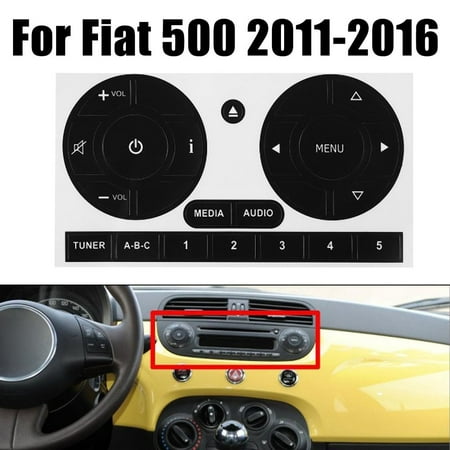 Radio Stereo Worn Peeling Button Repair Kit Decals Stickers For Fiat 500 2011-16