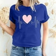 thumbnail image 1 of Pisexur T-shirt de la Saint-Valentin Haut T-shirt de la Saint-Valentin pour Femme Amour Imprimé T-shirt à Manches Courtes Haut à Manches Courtes Col Rond Haut/chemise, 1 of 5