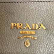 Prada Gray Vitello Phenix Shopping Tote Bag 1BG865
