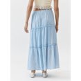 thumbnail image 6 of Rdhnmea Women's Tiered Long Skirts Vintage Elastic Waist Frill Trim Skirts, 6 of 8