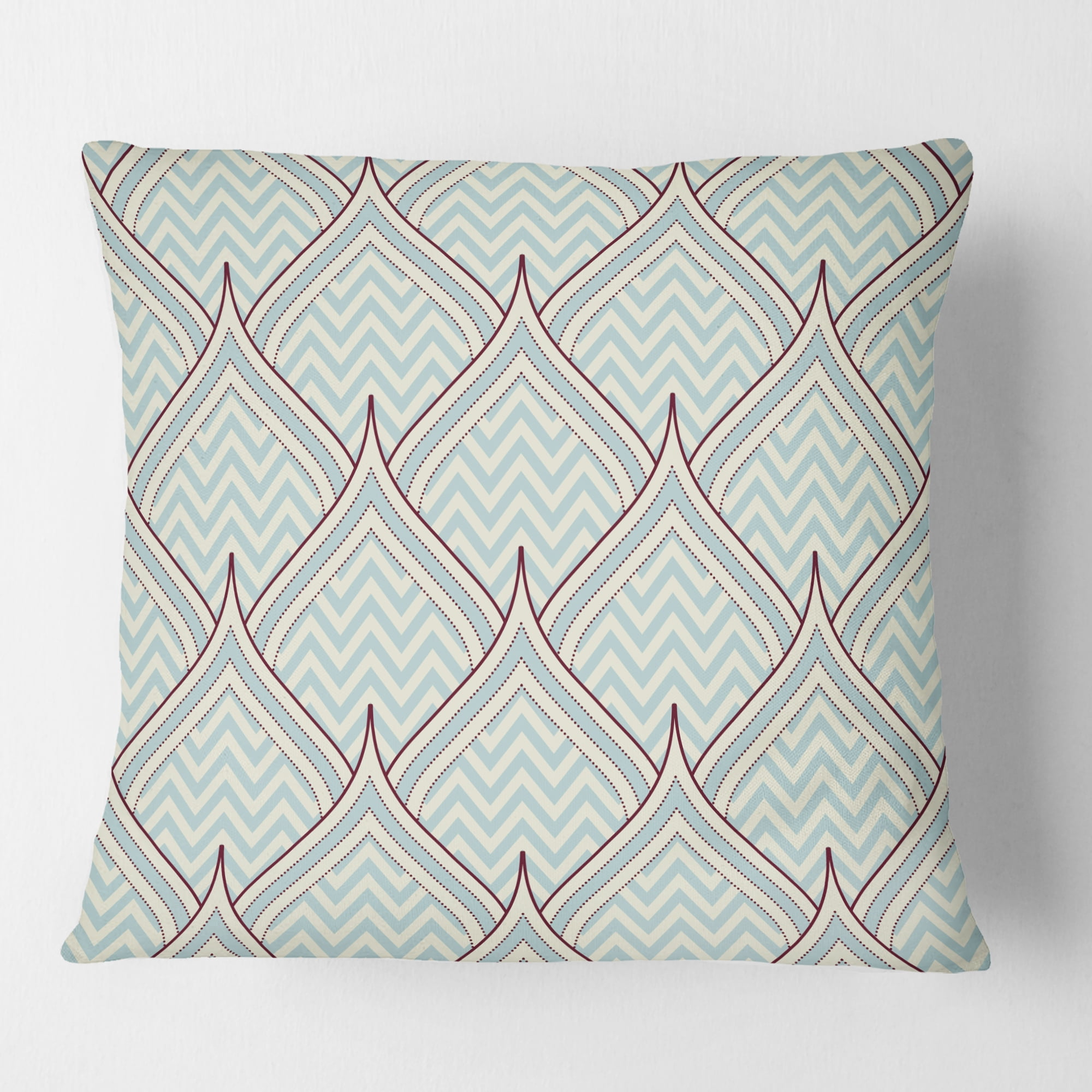 Designart Ornament with decorative elements.' Mid-Century Modern Throw Pillow - 16x16