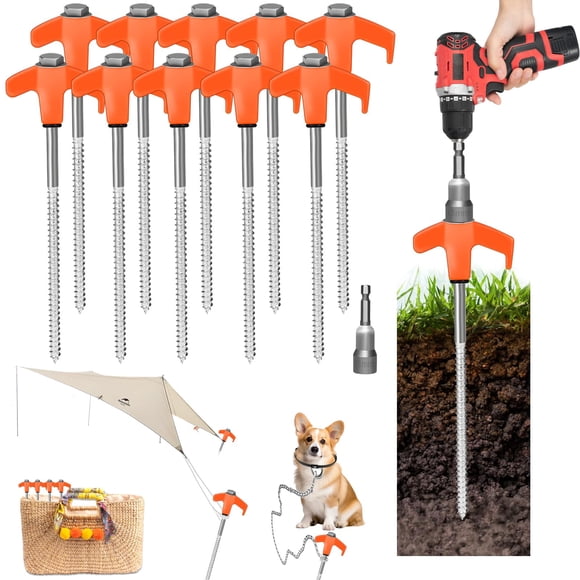 Clavijas para Tienda de Campaña Zhenx Paquete de 20 Unidades de 20 cm con Destornillador de Cabeza Hexagonal
