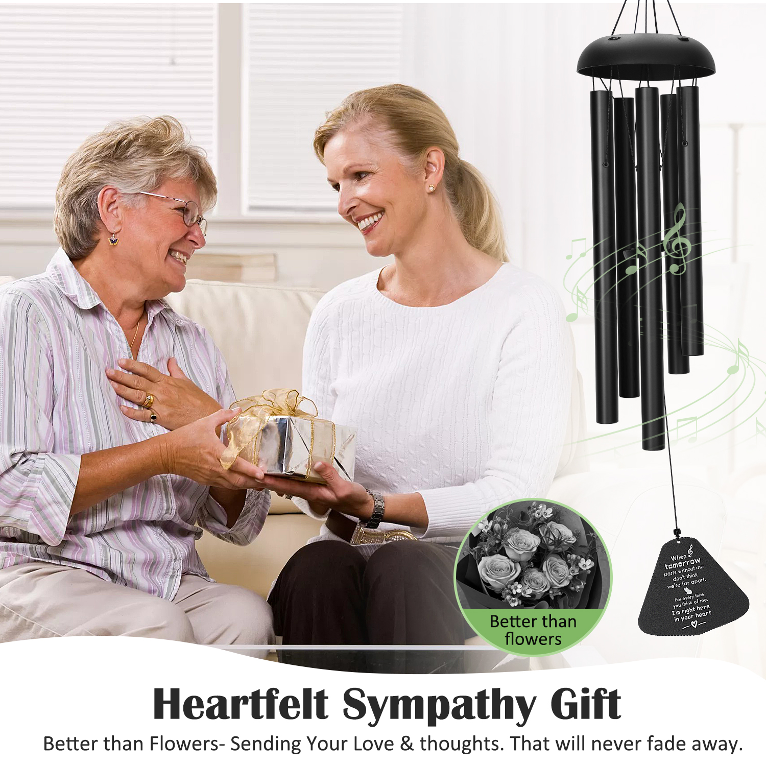 Livhil 33-Inch Memorial Wind Chimes with Deep Tone photo 4