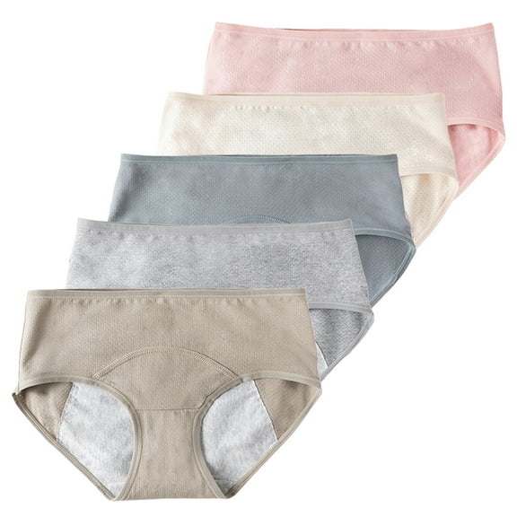 Valcatch 5 Pack Menstrual Period Panties for Women Girls Period Underwear Cotton Postpartum Briefs