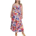 thumbnail image 1 of LONDON TIMES Robe Maxi Blanche/corail à Fleurs pour Femmes, Multicolore, Grande Taille, 20W, 1 of 1