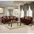thumbnail image 2 of Furniture of America Grive Traditional Chenille Upholstered Sofa in Wine, 2 of 7