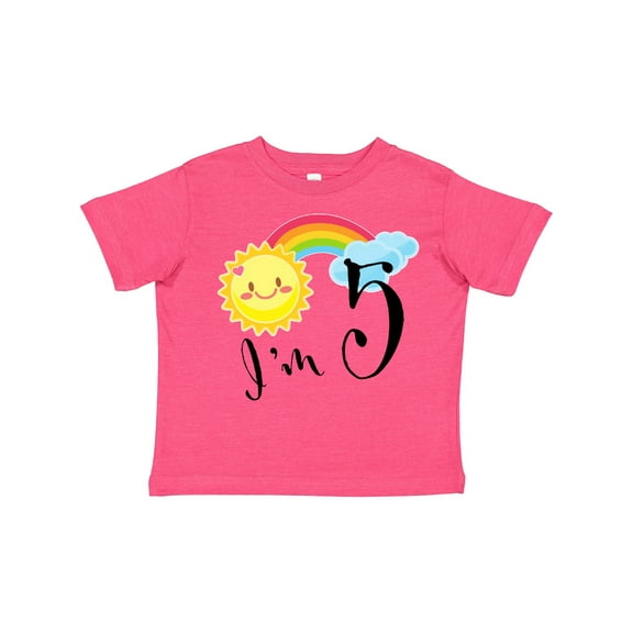 Inktastic I'm 5 Fifth Birthday Sun Rainbow Boys or Girls Toddler T-Shirt