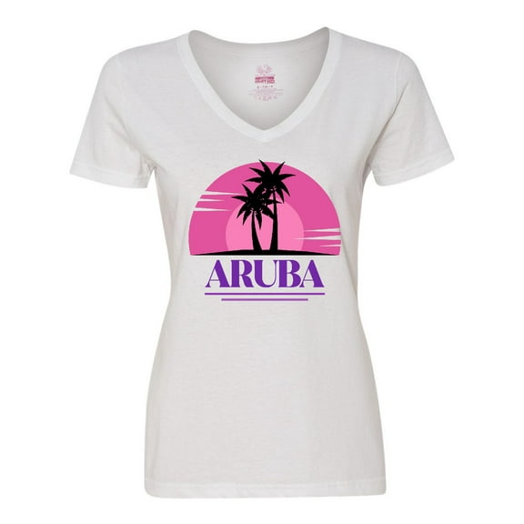 Inktastic Aruba Vacation Cruise Women's V-Neck T-Shirt