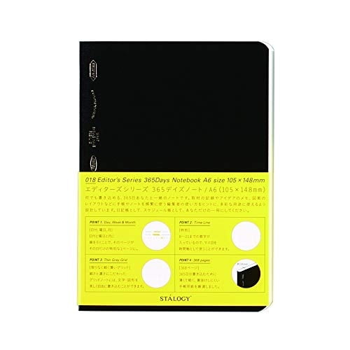 Cuaderno STALOGY 018 Serie Editor 365 días (A6/Negro)