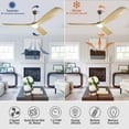 thumbnail image 2 of DingLiLighting 60" Ceiling Fans with Lights Remote Control, 3-Blade Wood Ceiling Fan with Lights Indoor Outdoor Ceiling Fan for Living Room,Farmhouse,Porch, Patios, 2 of 8