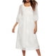 thumbnail image 1 of TaTaai Women‘s Textured Mesh Midi Dress, Long Sleeve Round Neck Knee Length Dress, Solid Color Sheer Overlay Formal Dress, Fall Evening Gown Gift, 1 of 6