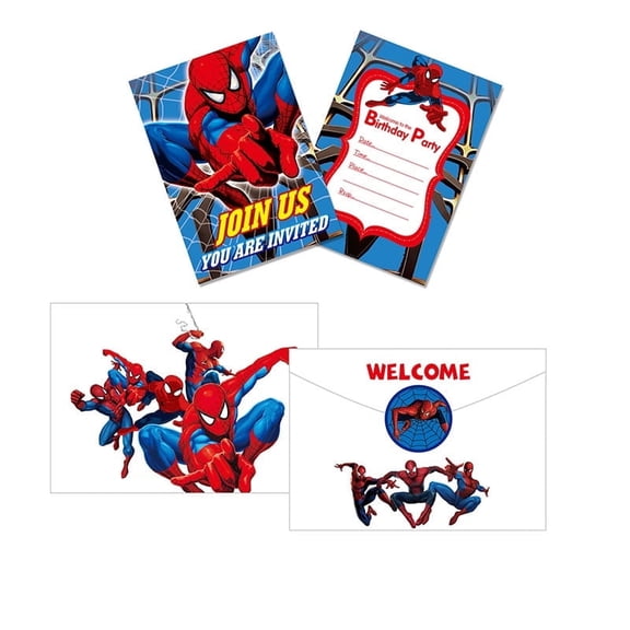 Anime Theme Birthday Party Invitation & Envelopes,12Pcs