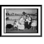 Historic Framed Print, Mrs. Davis & children, [1/23], 17-7/8" x 21-7/8"