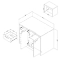 thumbnail image 3 of Pemberly Row Contemporary Wood Kitchen Island Gray Oak and White, 3 of 3