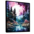 thumbnail image 2 of Designart "Watercolor Scenery Of Aurora Borealis" Aurora Borealis Floater Framed Wall Decor, 2 of 5