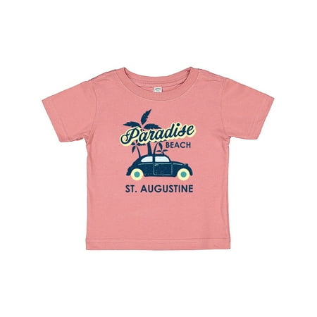 

Inktastic Paradise Beach in St. Augustine with Palm Trees and Car Gift Baby Boy or Baby Girl T-Shirt