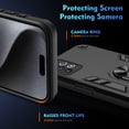 thumbnail image 4 of Designed for Samsung Galaxy A32 5G Case, Military Grade Protective Phone Case Rugged Hard PC + Soft TPU Cover with Enhanced Metal Ring Kickstand [Support Magnet Mount], Black, 4 of 7