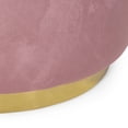 thumbnail image 4 of Noble House Krause Velvet Swivel Ottoman, Blush and Gunmetal, 4 of 6