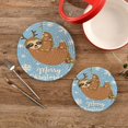 Wellsay Cute Sloth Snowflakes Pot Holders Trivets 2 Pcs Heat Resistant