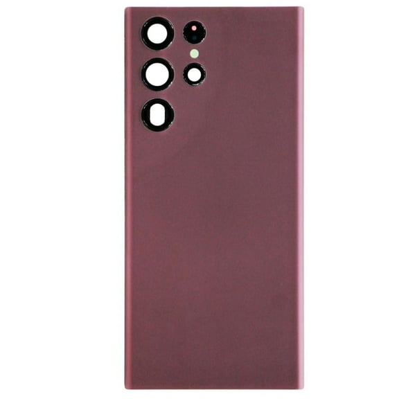 Replacement Back Housing Glass Cover With Camera Lens For Samsung Galaxy S22 Ultra 5G (SM-S908W) - Burgundy